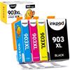 iNKPAD 903XL Cartucce d'inchiostro di ricambio per HP 903 XL, compatibile con HP Officejet 6950, OfficeJet Pro 6960 e 6970 (1 nero, 1 ciano, 1 magenta, 1 giallo)