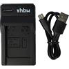 vhbw caricabatteria USB compatibile con Samsung IT100, L100, L110, L200, L210, L310w, M100, M310W Fotocamera digitale, videocamera