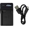vhbw caricabatterie USB compatibile con Toshiba Camileo B10, P100, P20, P25 batterie di videocamera, reflex - Stazione di ricarica
