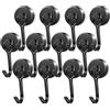 swihorab Magnethaken Extra Stark Ganci magnetici extra resistenti, confezione da 12 ganci magnetici al neodimio da 20 mm ganci magnetici girevoli ganci in metallo antiruggine per cucina Schwarz Neodym Magnete