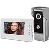uoweky OBO HANDS Video Citofono Campanello 7''TFT LCD Cablato Kit di Videocitofono per la Casa Monitor Indoor 700TVL Telecamera per Esterni IR Supporto Sbloccare(1 Camera 1 Monitor)