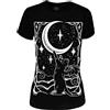 Restyle Clothing RESTYLE T-Shirt di Luna Crescente Gatto Punk Gotico Un Espediente Horror Oversize Tee, Nero, S