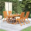 vidaXL Set Esterni 7 pz Legno Acacia Tavolo e Sedie Pieghevoli Arredi Giardino vidaXL