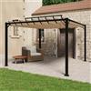 vidaXL Gazebo con Tetto a Lamelle 3x3 m in Tessuto Crema e Alluminio vidaXL