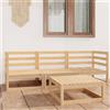 vidaXL Set Divani da Giardino 4 pz Bianco in Legno Massello di Pino vidaXL