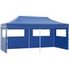 vidaXL Gazebo Pieghevole con 4 Pareti 3x6 m Acciaio Bianco vidaXL