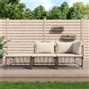 vidaXL Set Divani da Giardino 4 pz con Cuscini Antracite in Polyrattan vidaXL