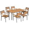 vidaXL Set da Pranzo da Giardino 7 pz Legno Massello Acacia Tavolo e Sedie vidaXL