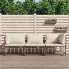 vidaXL Set Divani da Giardino 3 pz con Cuscini Antracite in Polyrattan vidaXL