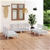 vidaXL Set Divani da Giardino 6 pz Bianco in Legno Massello di Pino vidaXL