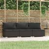 vidaXL Divano a 2 Posti con Cuscini in Polyrattan Nero vidaXL