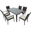 Outsunny Set Mobili da Giardino 7 pzi Tavolo e Sedie in Rattan Marrone