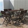 vidaXL Tavolo e Sedie Set da Giardino Pieghevoli 7pz Polyrattan Marrone Pranzo vidaXL