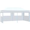 vidaXL Gazebo Pieghevole con 4 Pareti 3x6 m Acciaio Bianco vidaXL