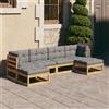 vidaXL Set Salotto Giardino 6 pz Cuscini Antracite Legno Massello Pino vidaXL