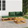 vidaXL Set Salotto Giardino 11pz Cuscini Grigio Chiaro Legno Massello vidaXL