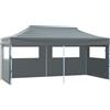 vidaXL Gazebo Pieghevole con 4 Pareti 3x6 m Acciaio Bianco vidaXL