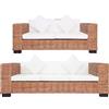 vidaXL 2x Divani con Cuscini in Rattan Naturale Sofa Decoro Arredo Salotto vidaXL