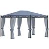 vidaXL Gazebo con Schermi a Rete 3x4 cm Antracite in Acciaio Tenda da Giardino vidaXL