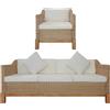 vidaXL Divano a 3 Posti con Cuscini in Rattan Naturale Sofa Arredo Salotto vidaXL