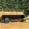 vidaXL Set Divani da Giardino 4 pz con Cuscini in Polyrattan Nero Salotto vidaXL