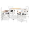 vidaXL Set da Pranzo per Giardino 5 pz in Polyrattan Bianco Tavolo e Sedie vidaXL