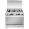 GLEM GAS UN965VI CUCINA A GAS 90X60 5 FUOCHI FORNO A GAS VENTILATO GRILL INOX