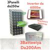Kit fotovoltaico 6kw inverter 6000w pannello energia solare Batteria accumulo