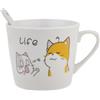 lachineuse - Tazza in porcellana gatto Happy & Sa Cucchiaio - Duo Gatti - Collezione Life - 200 ml - Piccolo Giorno & Pausa Relax - Caffè, Tè, Cioccolato Caldo - Idea Regalo Asia, Cina, Giappone -
