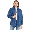 Tommy Jeans Camicia Donna Denim Overshirt Maniche Lunghe, Blu (Denim Medium), XXS