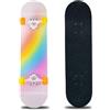 CLYCTIP Skateboard 8 strati in legno d'acero 78,9 x 20,3 cm, cuscinetti a sfera ABEC-11 e ruote 95A, skateboard standard per bambini, adolescenti, adulti e principianti