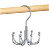 OMHOMETY Gancio per cintura, organizer per cintura girevole per armadio, porta accessori, salvaspazio, gancio per cintura, cravatta, sciarpa, borsa, reggiseno, canottiera, argento