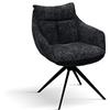 KONTE.DESIGN Set di 2 poltroncine ZERMATT in tessuto nero e gambe in metallo antracite