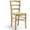 KONTE.DESIGN Set di 2 sedie APPIA in legno di faggio naturale con seduta in paglia