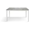 KONTE.DESIGN Tavolo RAVENNA in legno finitura grigio cemento e struttura in metallo bianco 110x68 cm