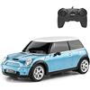 RASTAR Mini Cooper S 1:24 RC giocattolo auto, telecomando auto, regalo per bambini (Blu)