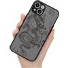 ZhuoFan Cover per iPhone 15 Plus 6,7, Aesthetic Custodia con disegni Drago, Traslucido Disegno Antiurto Cartone animato Cover, Silicone TPU Bumper Protettivo Case, Black Dragon