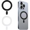 Rumgug Kit di 2 Anelli Magnetici Universali per Caricamento Wireless: Adattatori Magsafe per Smartphone, Struttura Metallica Sottile, Piastra di Adattamento Compatibile (2 Pcs)