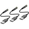 MOSWAG Adattatore audio jack per cuffie da USB a 3,5 mm da 20 cm, supporto per cuffie da USB a 3,5 poli TRRS a 4 poli, scheda audio stereo esterna per PC, laptop, PS4, Mac ecc.