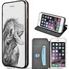 Mixroom - Custodia Cover Case a Libro con Stand in Ecopelle Chiusura Magnetica Parte Interna in TPU Morbida per IPHONE 8 Fantasia Cavallo Bianco e Nero LN597