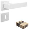 Generic APECS - Maniglia Moderna per Porte Interne e di Casa, Con Rosette Quadrate, Bianco Opaco, Materiale di Fissaggio Incluso, Modello REGULUS BB