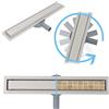 AICAIT Canaletta Scarico Doccia Canalina Scarico Doccia a Pavimento Piastrellabile Pannello 2 in 1 sifone ruota 360 in Acciaio Inossidabile per Box Doccia Bagno Piscina Drenaggio (60cm)