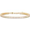 Diamond Treats - Bracciale tennis in argento Sterling 925 con zirconi bianchi e dorati brillanti, gioielli per donne e ragazze