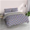 Italian Bed Linen Copripiumino Fantasy, in microfibra stampata, Zig Zag, doppio