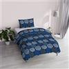 Italian Bed Linen Fantasy, Copripiumino in microfibra stampata, Anemoni, Piccola Doppia