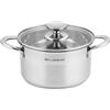 FLORINA Pentola Induzione in Acciaio Inox (2,5 l) I 18 cm di Diametro I Pentola Risparmio Energetico FALCON I Coperchio in Vetro I Scala di Misurazione I Ideale per Tutti i Tipi di Fornelli