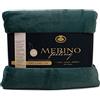 Gözze - Coperta Avvolgente, Sensazione Merino, Reversibile, Tessuto Spesso 600 g/m², 100% Poliestere, 220 x 240 cm - Verde scuro