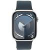 Apple Watch Series 9 Alluminio argento 45mm Cinturino Sport blu tempesta M/L (GPS + Cellular) | nuovo |