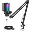 Diealles Shine Microfono Gaming PC, Microfono USB Con Asta Regolabile, RGB Microfoni a Condensatore, Microfono Streaming Para MAC PS4 PS5, Per Gaming Youtube Registrazione Podcast