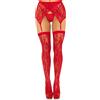 Leg Avenue Lace Thigh Highs & Garterbelt 1608 Red